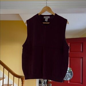 Banana Republic Men's V‑Neck Sweater Vest in Plum